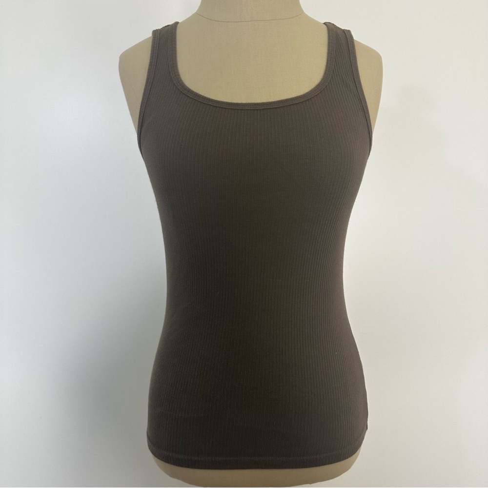 Cabi olive green ribbed tank top Medium